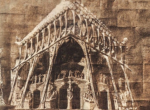 La Passion, dessin de Gaudí, 1911