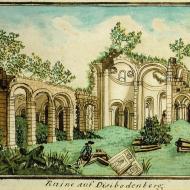 Vue de l'église de Disibodenberg en 1790