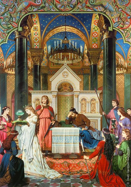 Parzival chez Anfortas, Ferdinand Piloty-le-Jeune, 1885