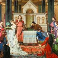 Parzival chez Anfortas, détail, Ferdinand Piloty-le-Jeune, 1885