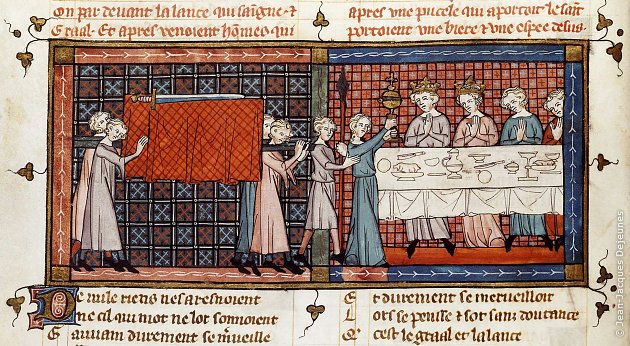 Procession du Saint Graal. BnF, Le Conte du Graal