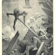 Le Seigneur Balin empale le Roi-Pêcheur, Sir James Knowles, 1912