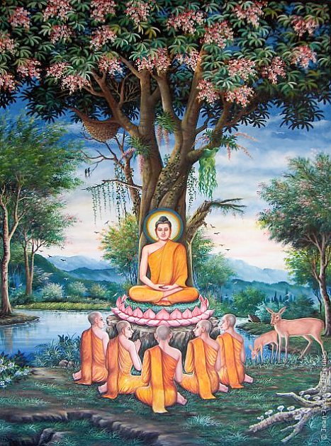 Premier sermon du Bouddha à Sarnath