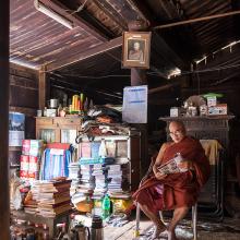 École pour novices au monastère Kyaung Bagaya. Ava, Birmanie