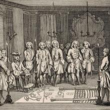 Cérémonie d'initiation maçonnique. BnF