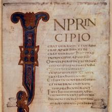 Évangile selon saint Jean, première page, Xe siècle. British Library