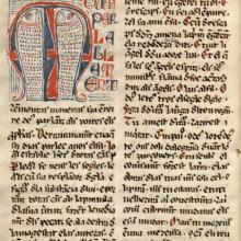 Bible Cathare en Occitan, première page de l'Épître de Paul aux Hébreux. Lyon