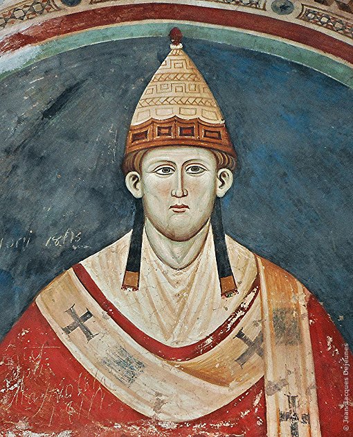 Le Pape Innocent III, fresque du XIIIe siècle. Monastère de Subiaco