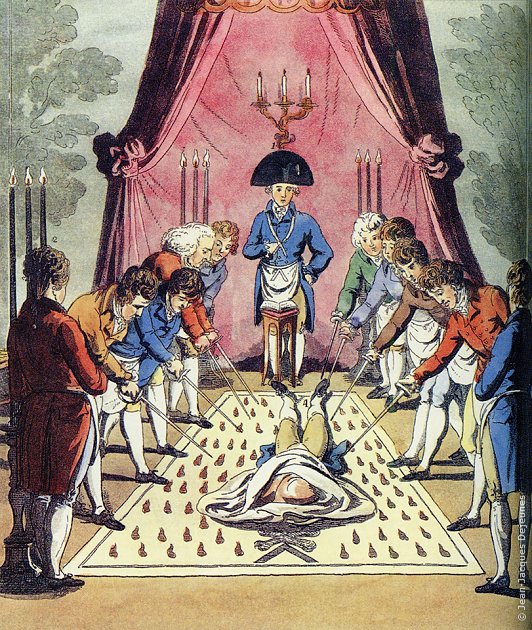 Nulty, estampe aquarellée du type de Gabanon, 1812