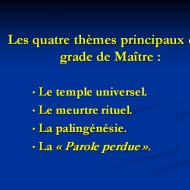 Les quatre thèmes principaux du grade de Maître