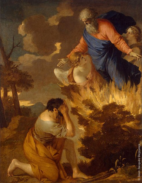 Moïse et le Buisson ardent, Sébastien Bourdon, XVIIe siècle. Musée de l'Hermitage, Saint-Pétersbourg