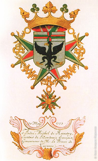 Armoiries d'André-Michel de Ramsay. BnF