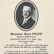 1933 - Décès de René Pigné