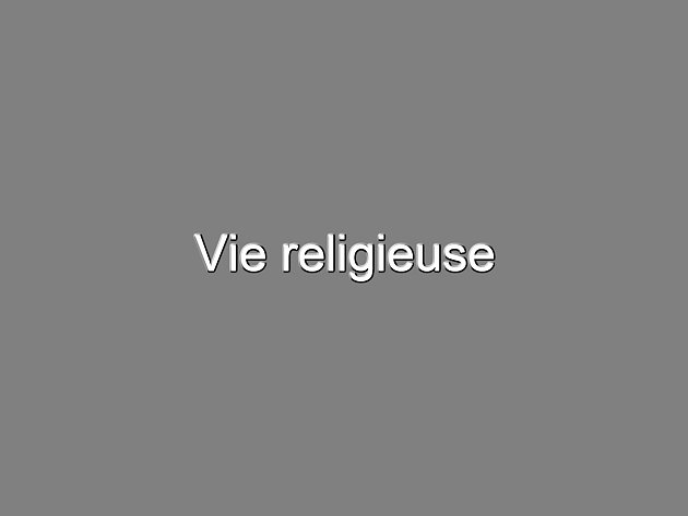 Vie religieuse