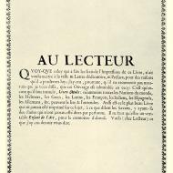 Au Lecteur