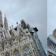 La Sagrada Família côté Baptisphère vers la façade de la Gloire
