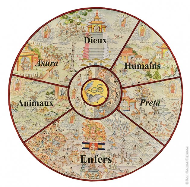 Les cinq mondes de renaissance de la Roue de la vie