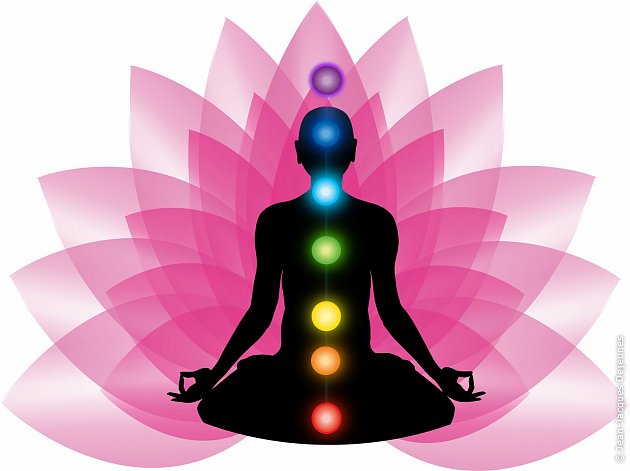 Les sept chakras dans le corps humain