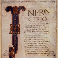 Évangile selon saint Jean, première page, Xe siècle. British Library