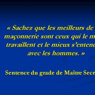 Sentence du grade de Maître Secret