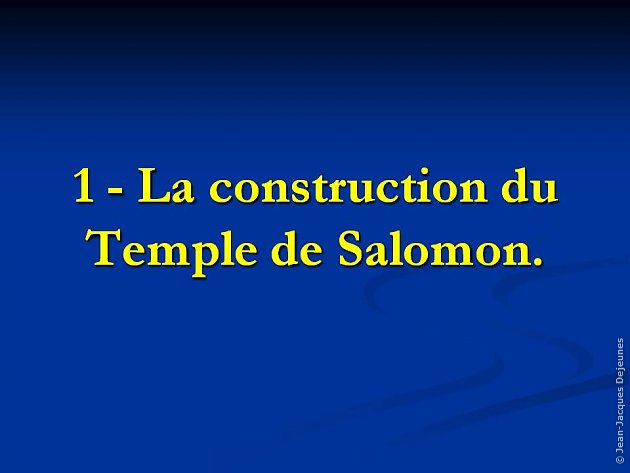 La construction du Temple de Salomon