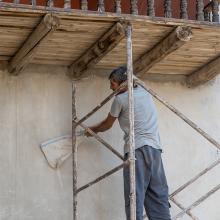 Maçon au travail